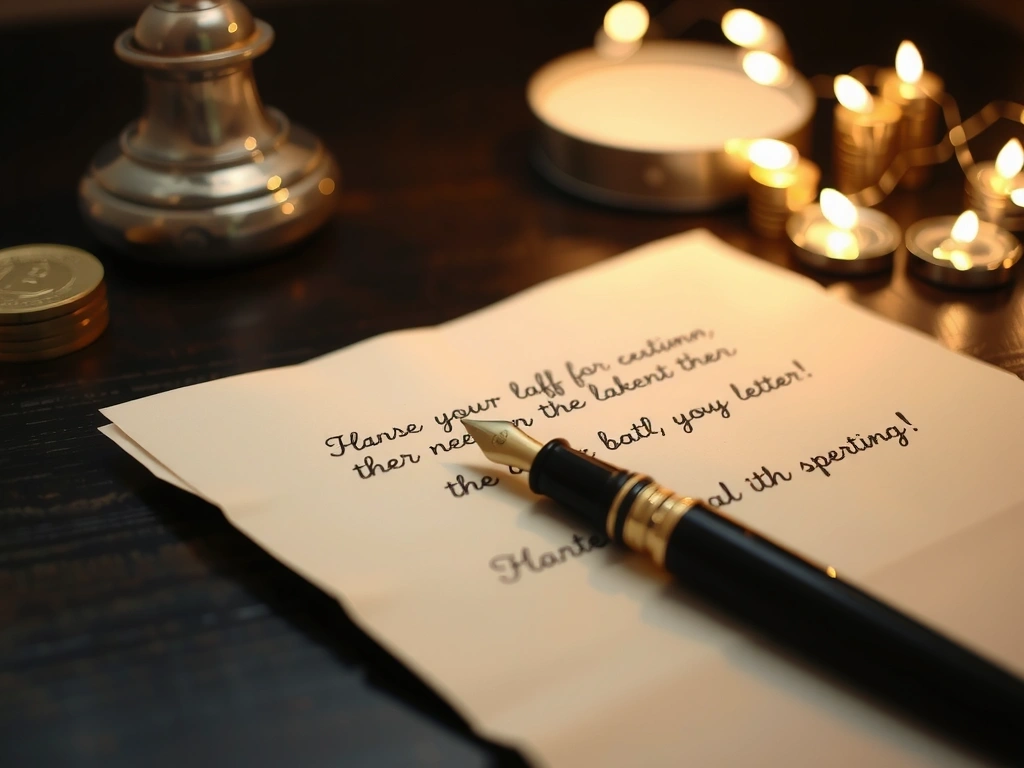 Złoty długopis na listownym pergaminie