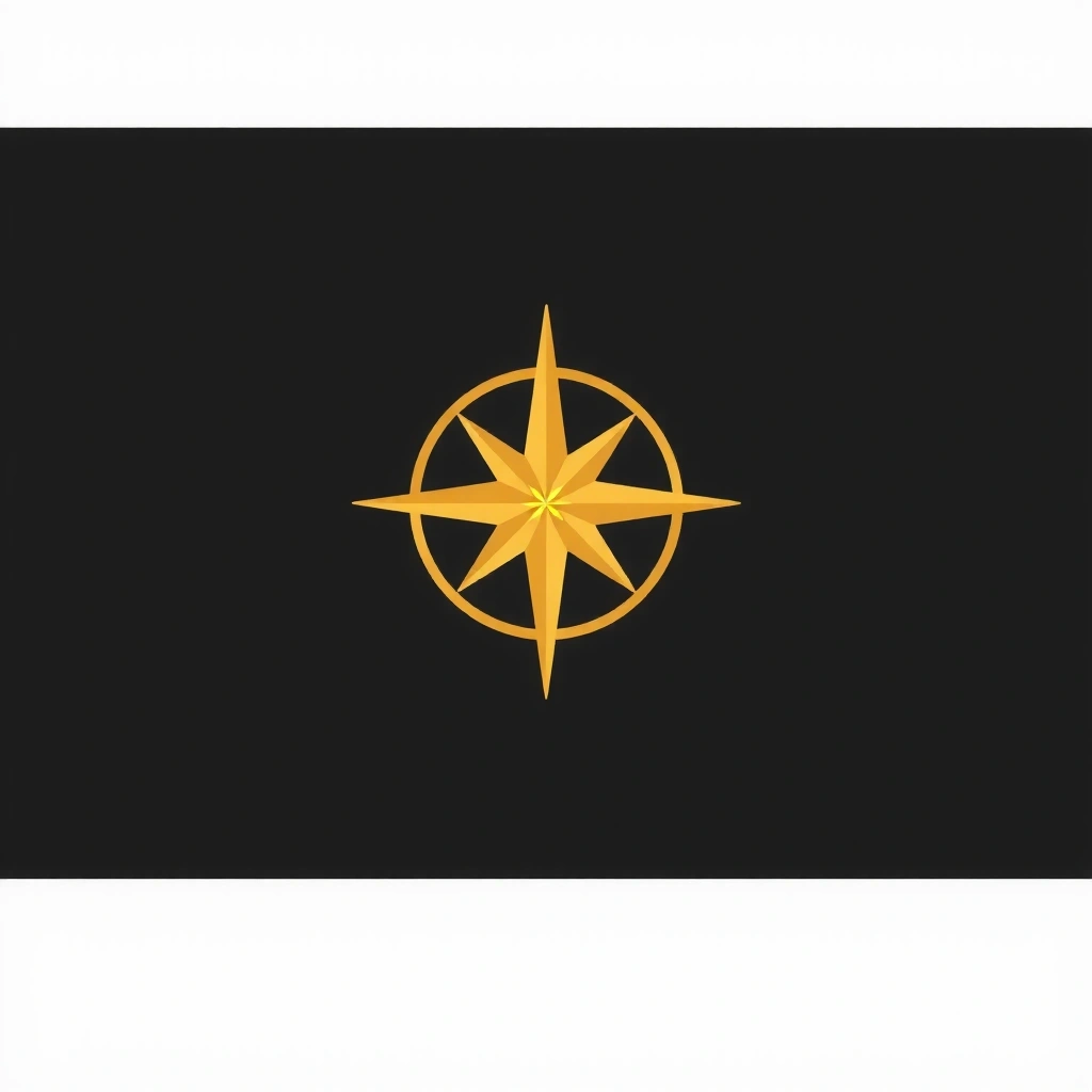 Złota kompasowa róża wiatrów