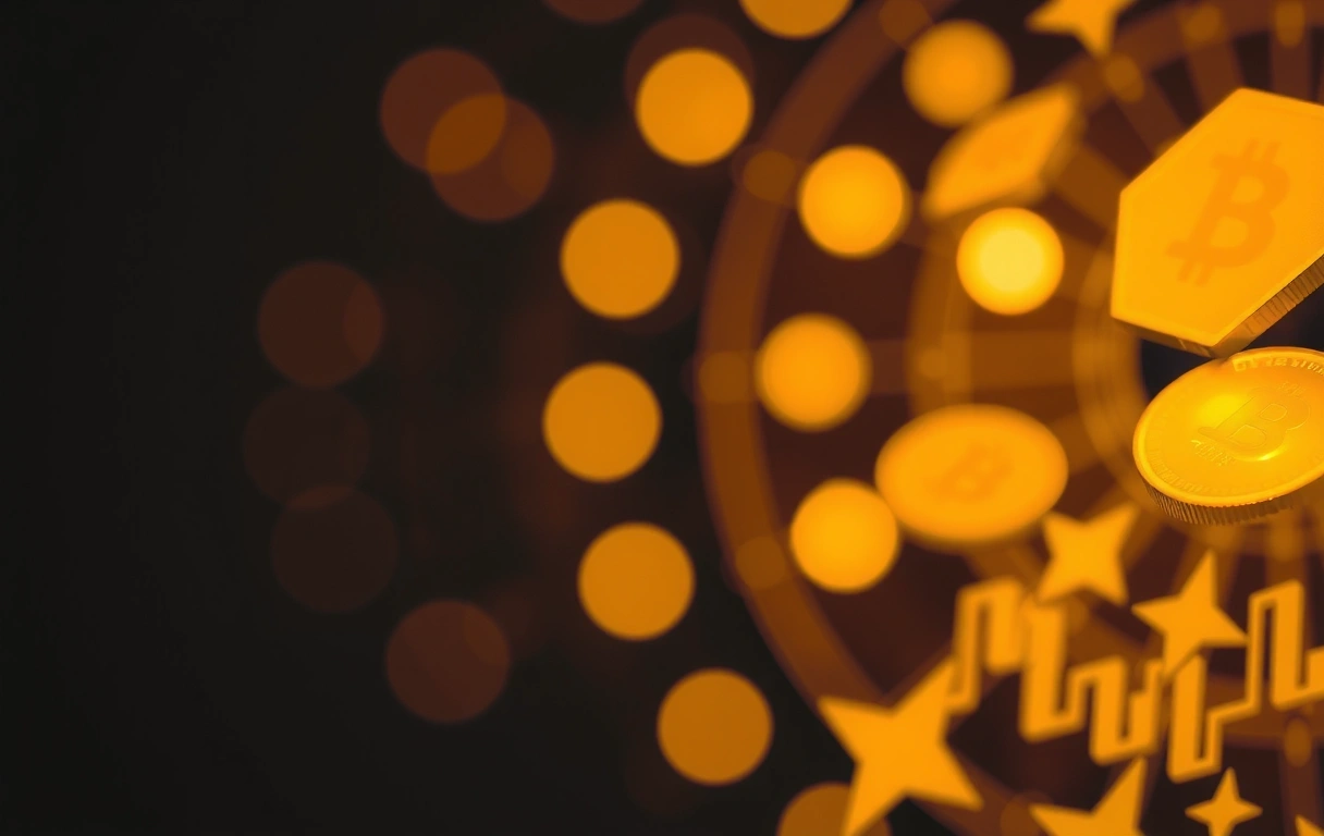 Złote rozbłyski na głębokim, ciemnym tle