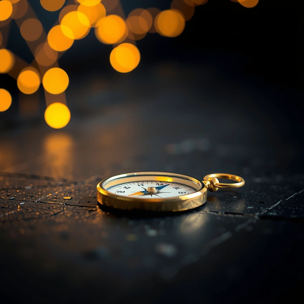 Złoty kompas stylizowany